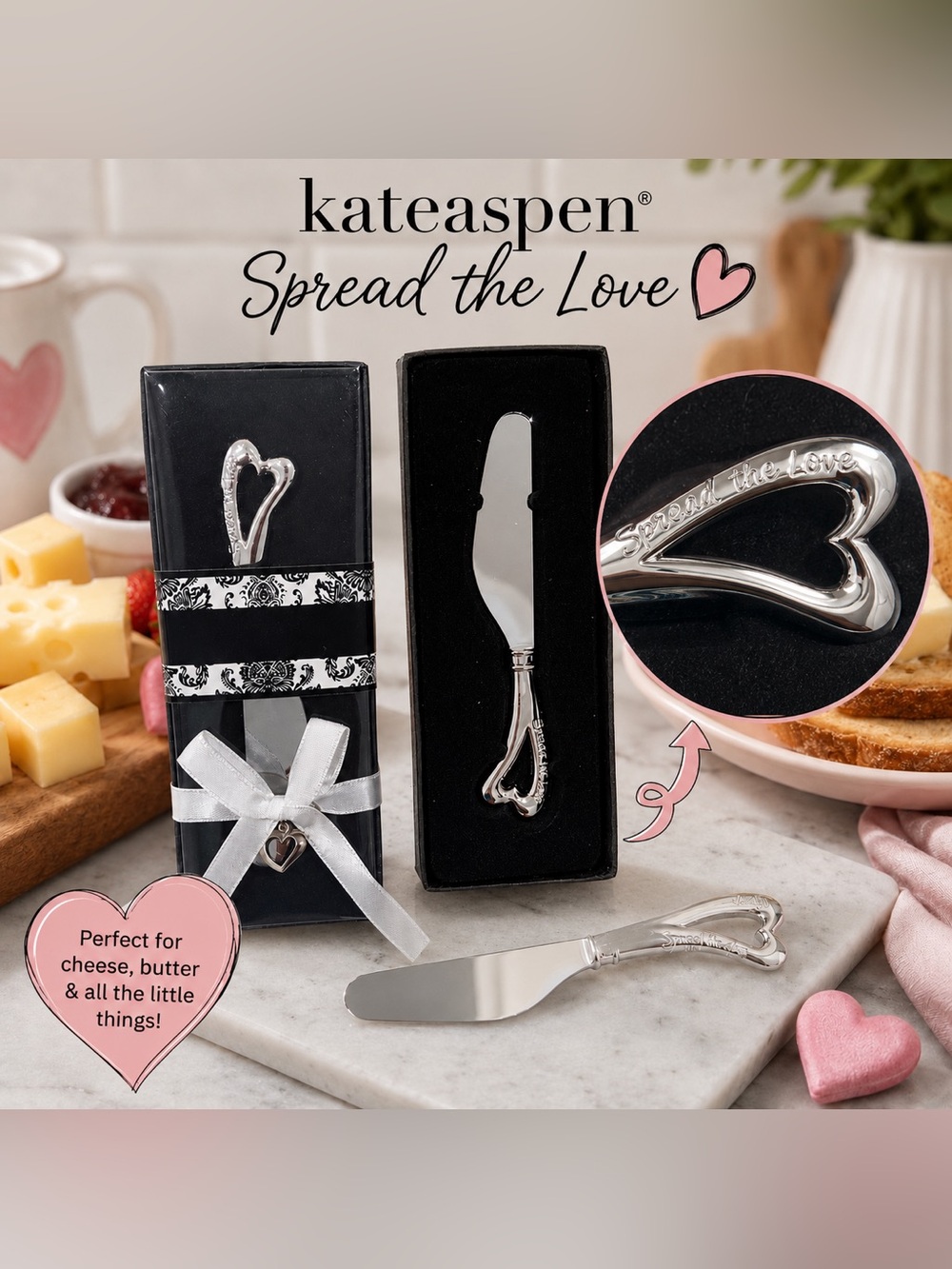 kateaspen® “Spread the Love” Cheese Spreader / Butter Knife